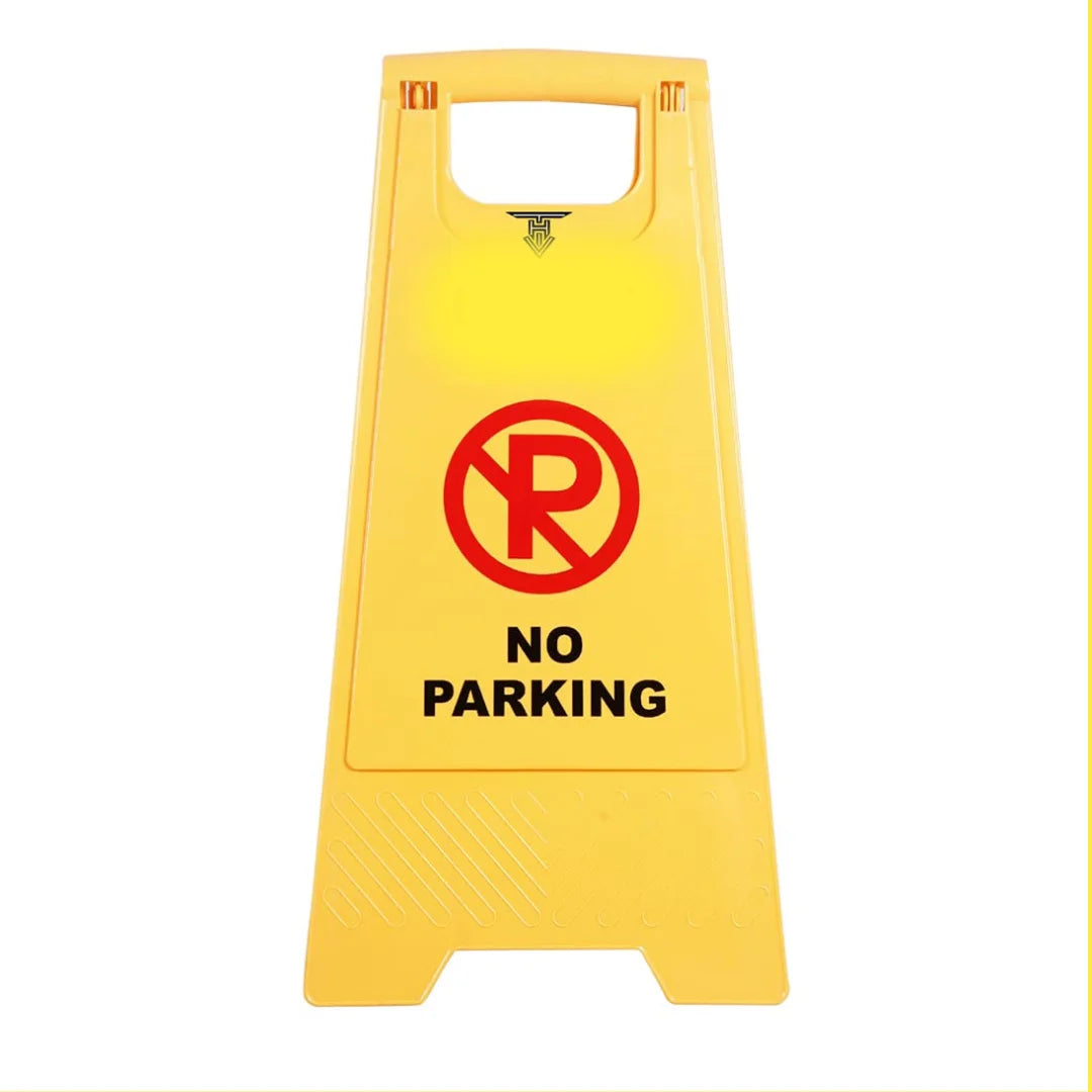 No Parking Sign Board Yellow Sign Stand