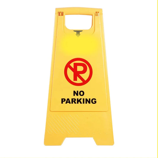 No Parking Sign Board Yellow Sign Stand