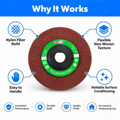Implemental Nylon Fiber Buffing Disc 4 inch x 1/2 Inch - 1