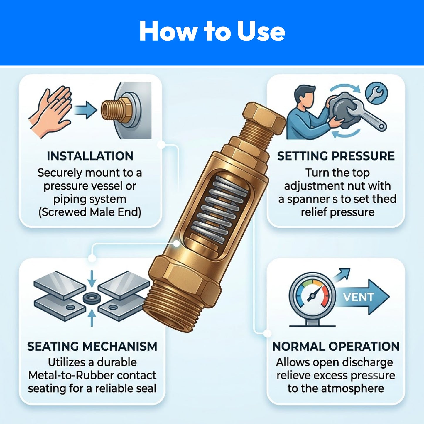 Open type Bronze Spring Release Safety Valve