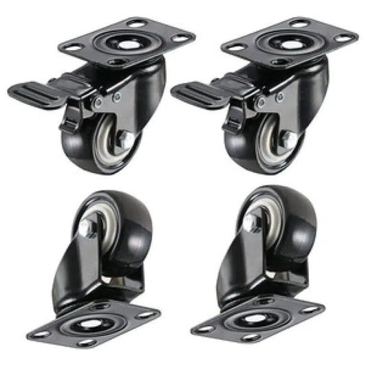 PU Swivel Caster Wheels 2 with Brakes & 2 Without Brakes-4Pcs