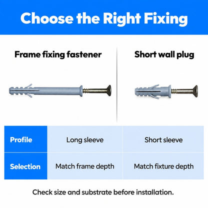 PVC Frame Fixing Fastener Plastic Wall-10Pcs