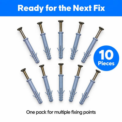 PVC Frame Fixing Fastener Plastic Wall-10Pcs
