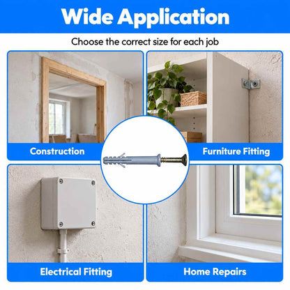 PVC Frame Fixing Fastener Plastic Wall Plugs