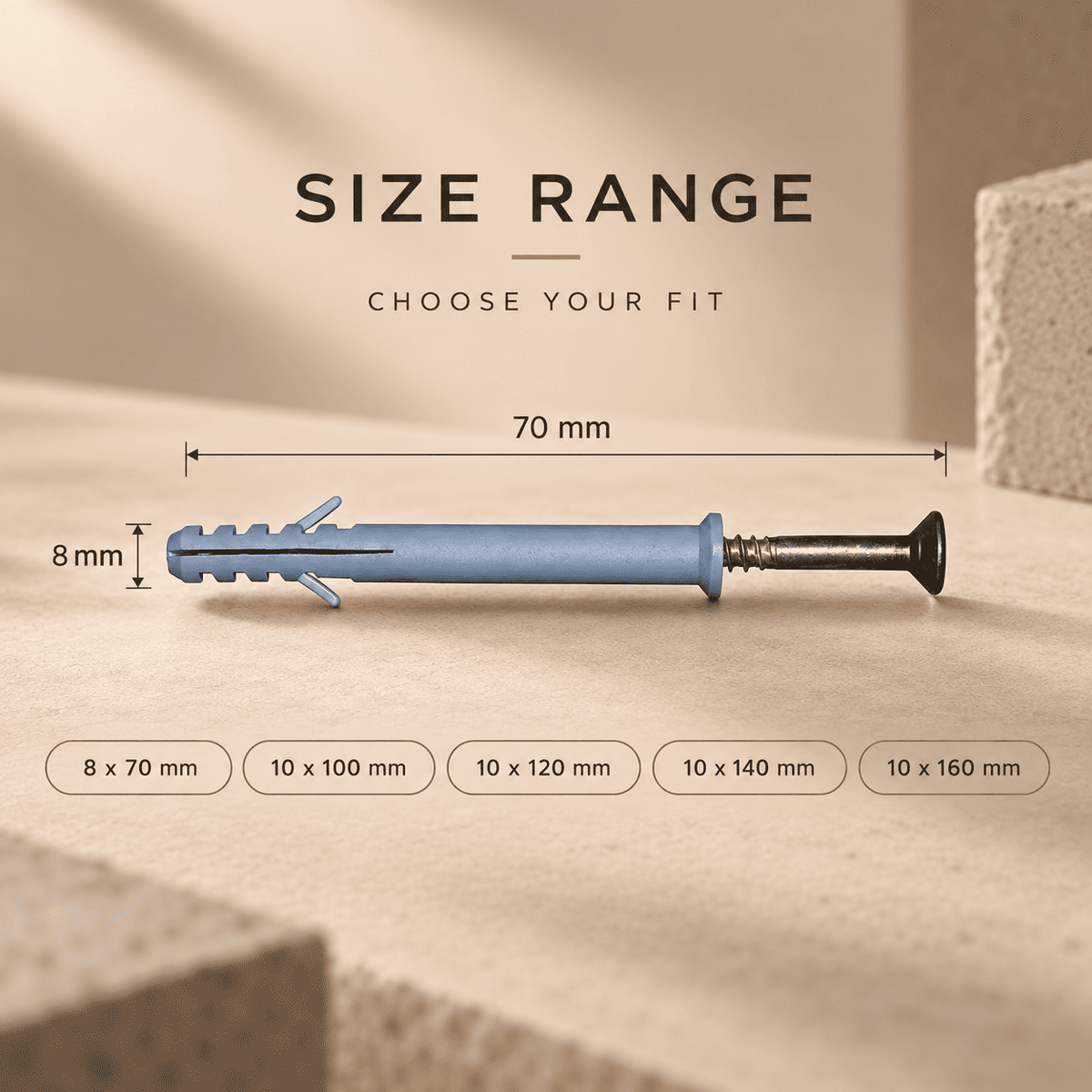 PVC Frame Fixing Fastener Plastic Wall Plugs