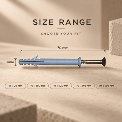 PVC Frame Fixing Fastener Plastic Wall Plugs
