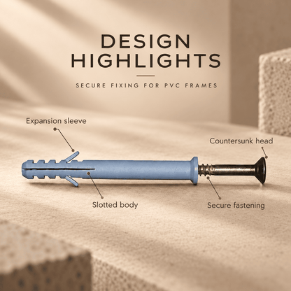 PVC Frame Fixing Fastener Plastic Wall Plugs