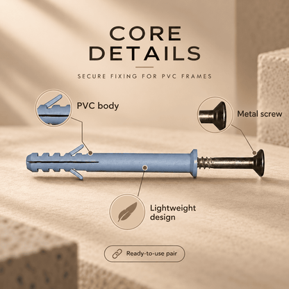 PVC Frame Fixing Fastener Plastic Wall Plugs