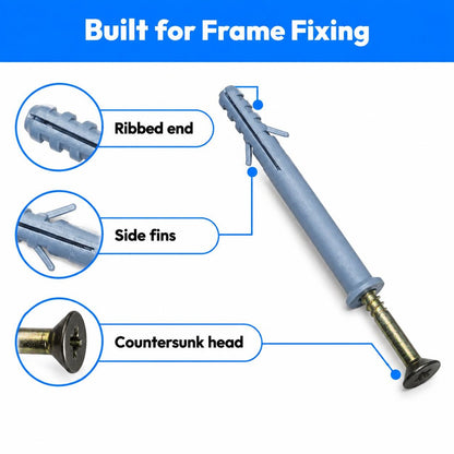 PVC Frame Fixing Fastener Plastic Wall Plugs