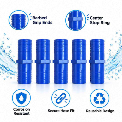 Implemental PVC Garden Hose Pipe Connector-5Pcs - 1