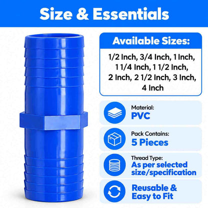 PVC Garden Hose Pipe Connector-5Pcs