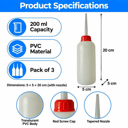 PVC Oil Cane 200 ML (Set of 3)