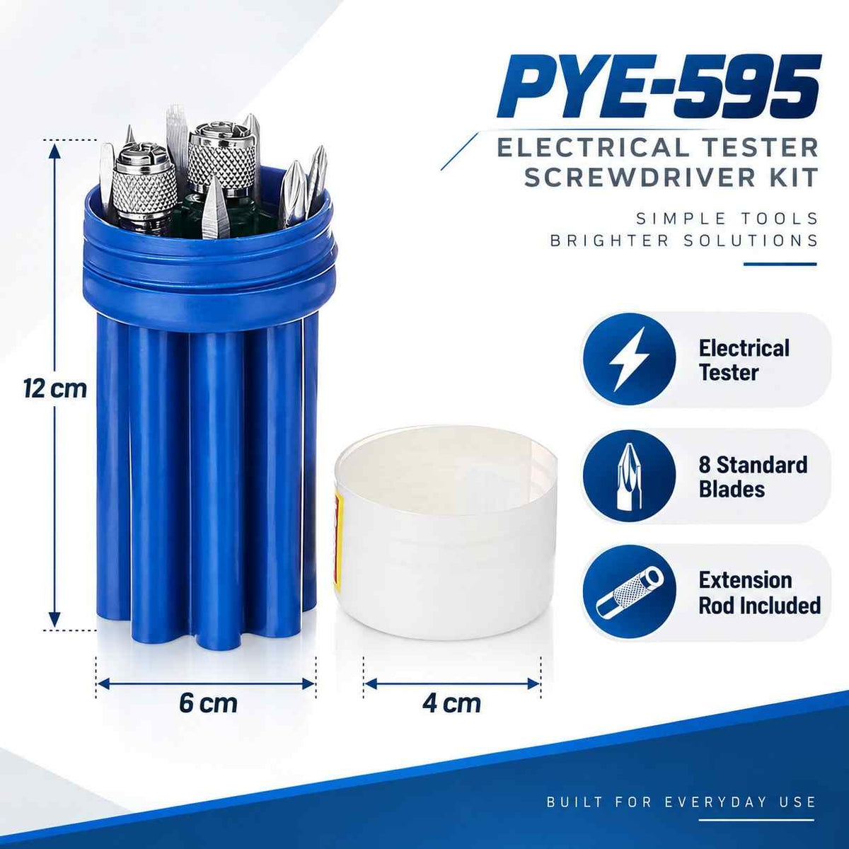 Implemental PYE-595-Electrical Tester Screwdriver Kit with 8 in 1 Blades - 1