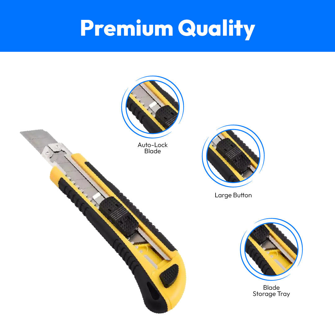 Snap-Off Blade Knife Paper Cutter with 3 Blades(Multi Color)