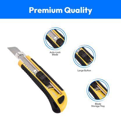 Snap-Off Blade Knife Paper Cutter with 3 Blades(Multi Color)