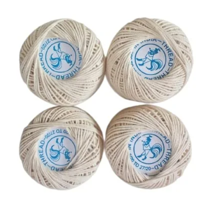 HandPicked Cotton Piping Thread-32Mtr.- Pack of 4Pcs(Dori)