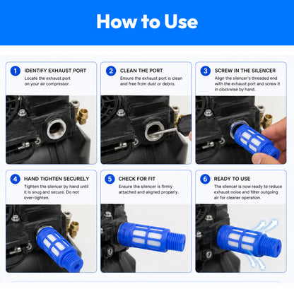 Plastic Exhaust Air Silencer Compressor Fitting-1/4Inch