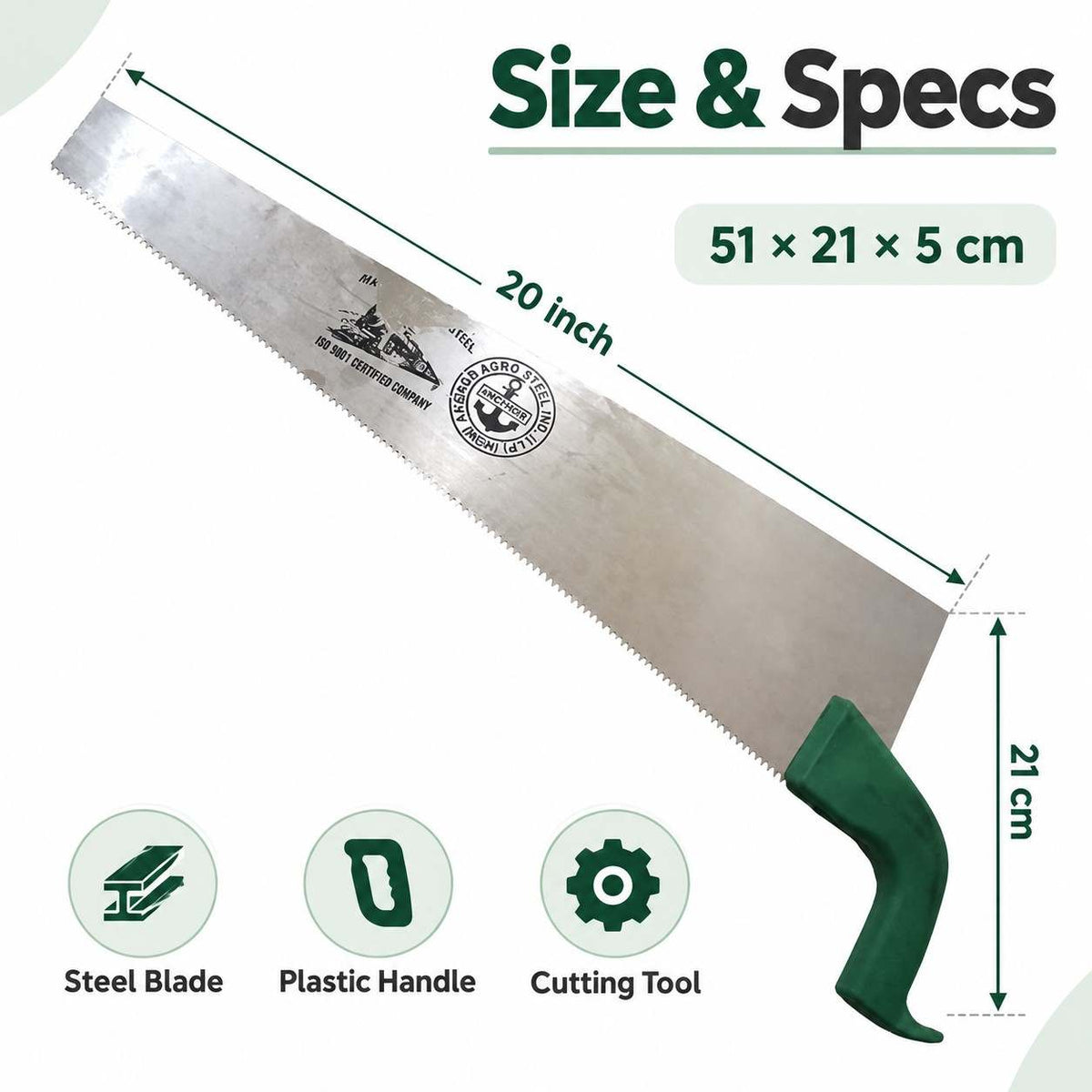 Implemental Plastic Handle Hand Saw 20inch - 1