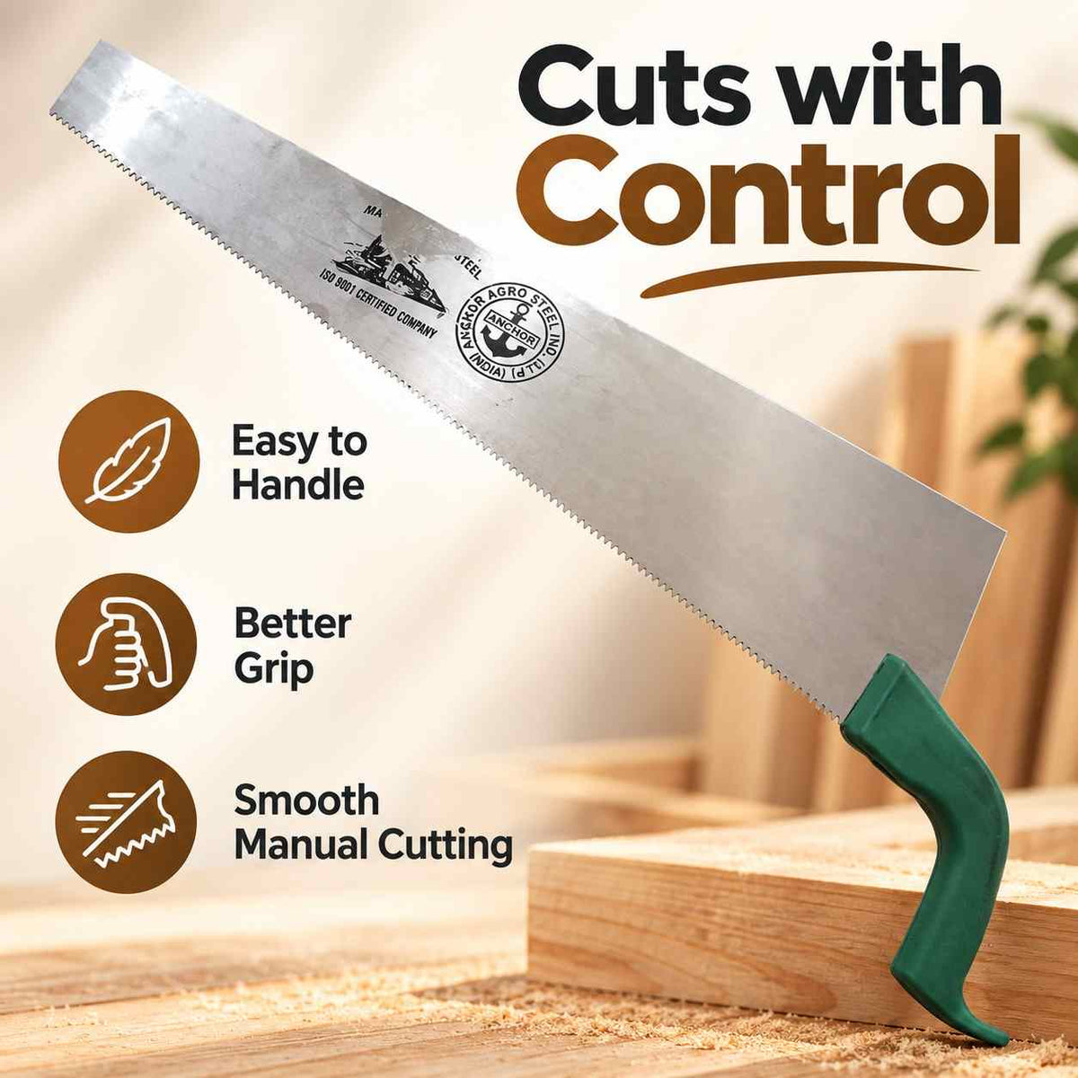 Implemental Plastic Handle Hand Saw 20inch - 1