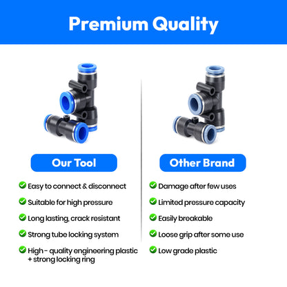 Pneumatic Connector T-Type Male Thread 3/8 Air