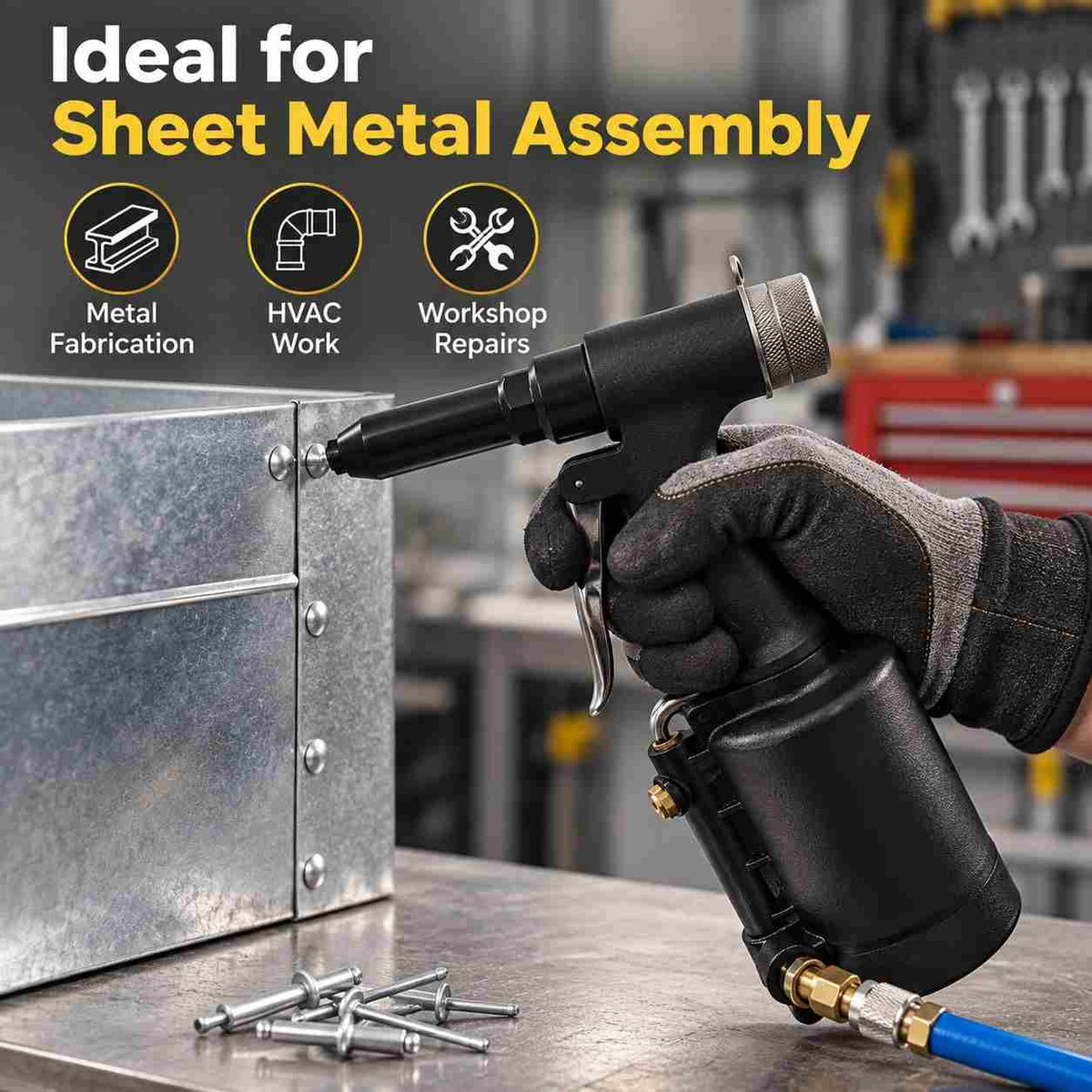 Implemental Pneumatic Air Rivet Gun Self-plugging - 1