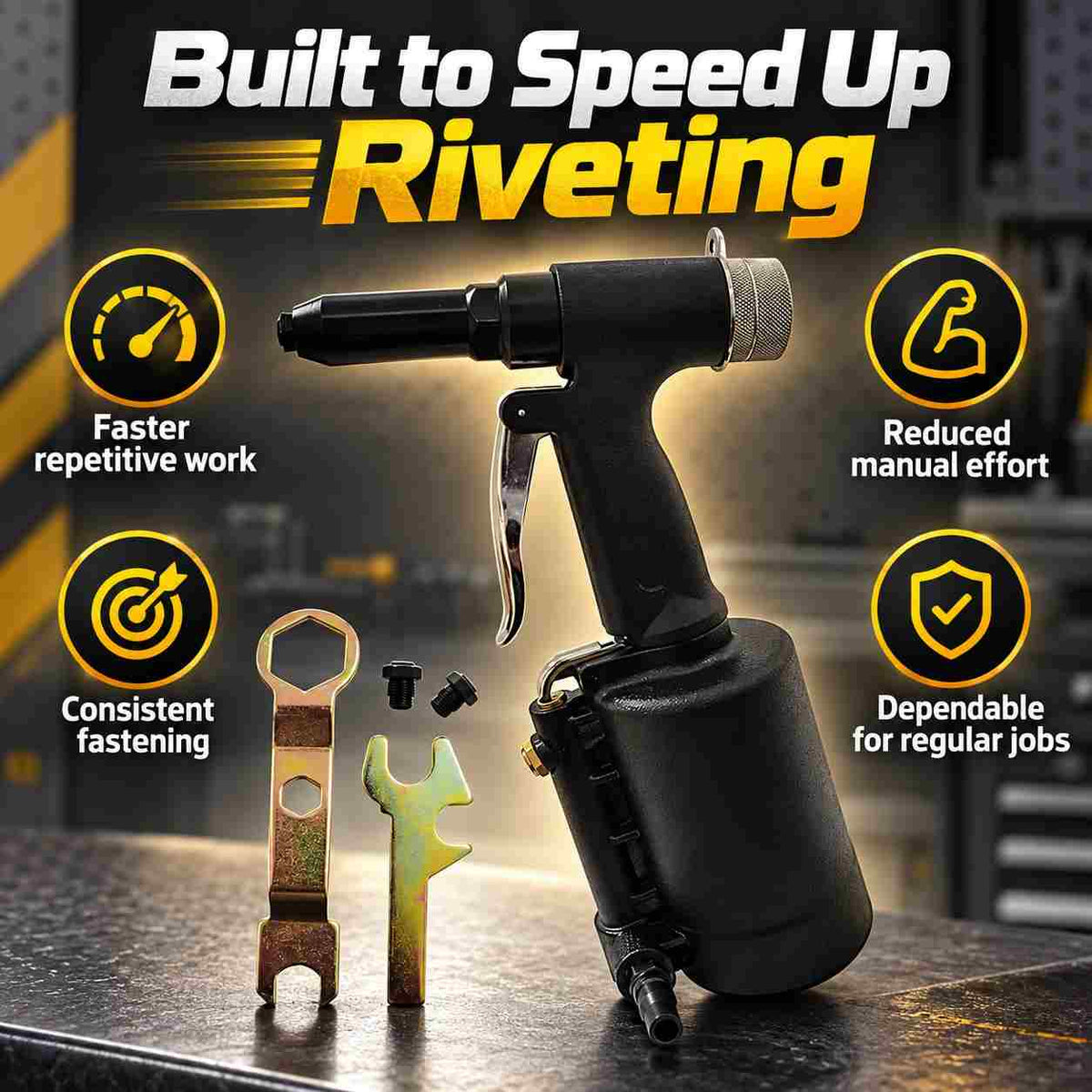 Implemental Pneumatic Air Rivet Gun Self-plugging - 1