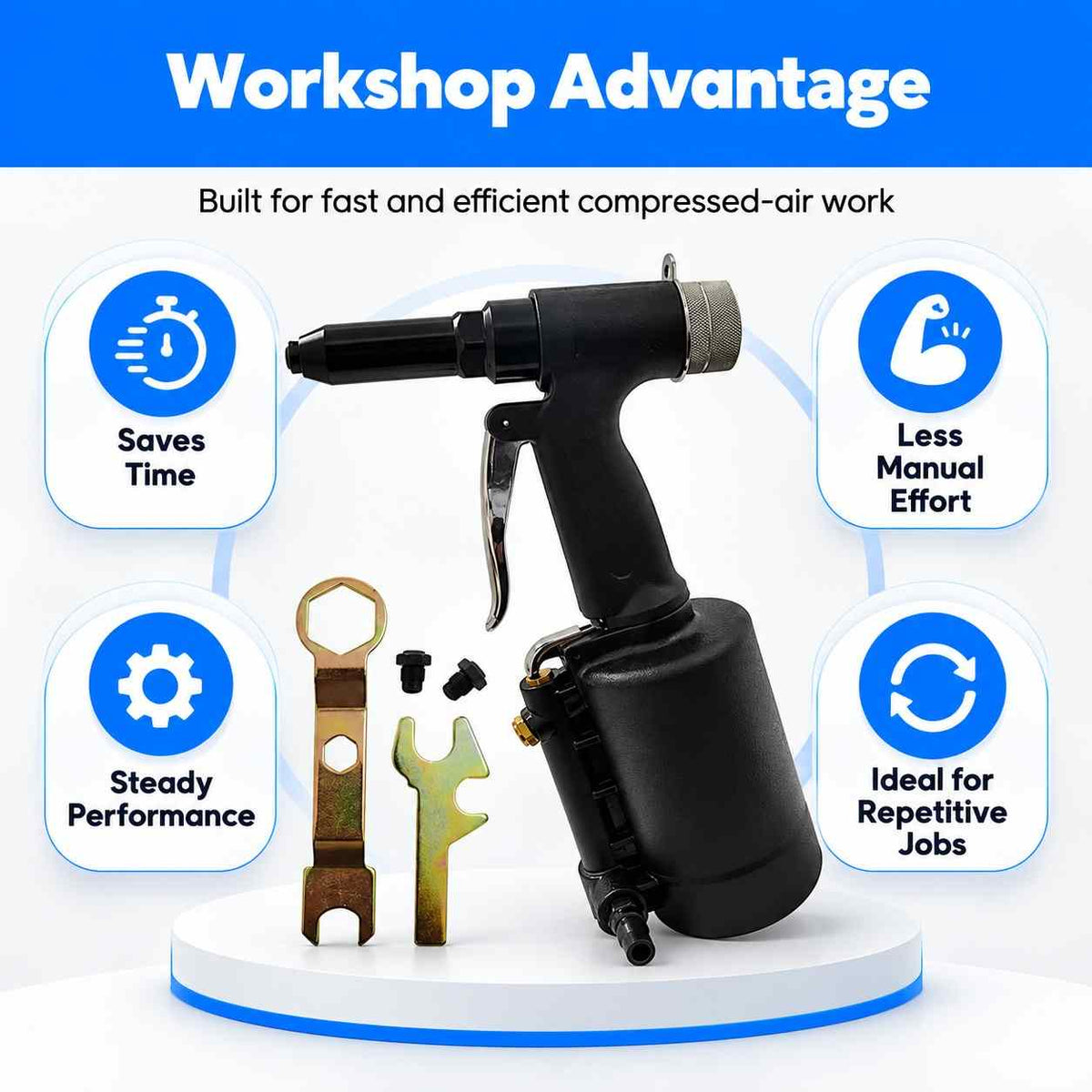 Pneumatic Air Rivet Gun Self-plugging