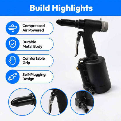 Pneumatic Air Rivet Gun Self-plugging