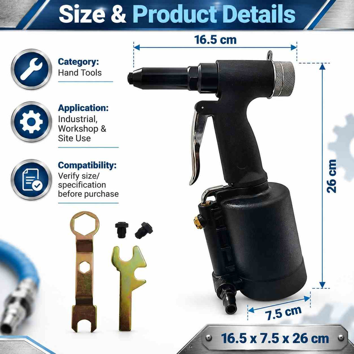 Implemental Pneumatic Air Rivet Gun Self-plugging - 1