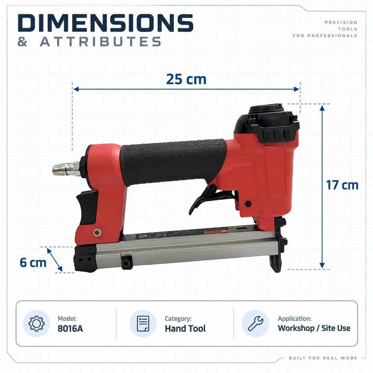 Implemental Pneumatic Air Stapler Gun Nailer Tools- 8016A - 1