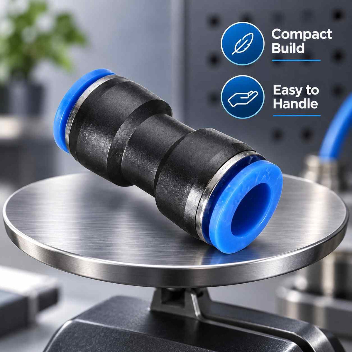 Implemental Pneumatic Fitting Jointer Connector for Air Water Tube-Pack of 5Pcs - 1