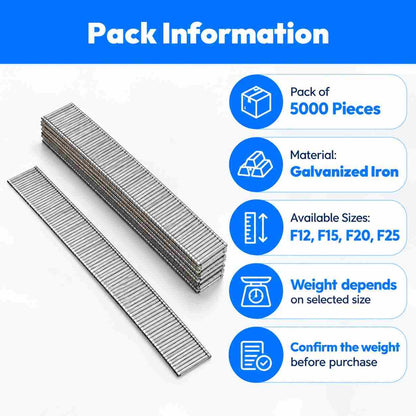 Pneumatic Nails Galvanized Brad Nails (Pack of 5000)