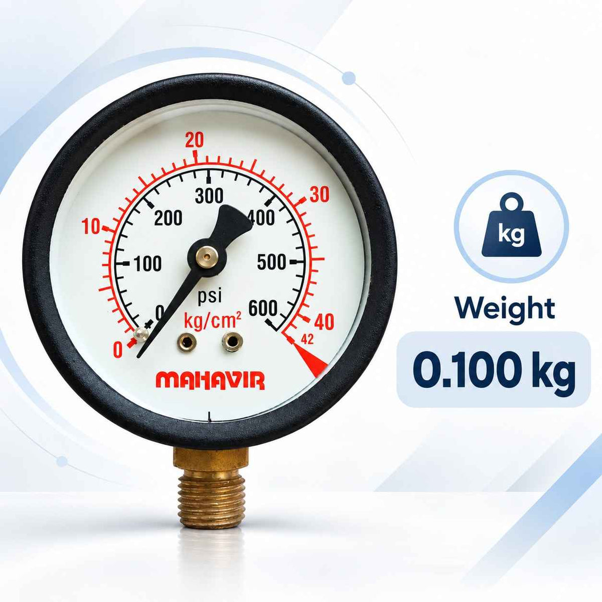 Pressure Gauge-2 1/2 Inch Thread 1/4Inch (600 PSI 40 Kg/Cm²)