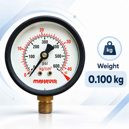 Pressure Gauge-2 1/2 Inch Thread 1/4Inch (600 PSI 40 Kg/Cm²)