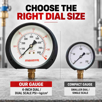 Pressure Gauge Industrial Heavy Duty - 4 Inch