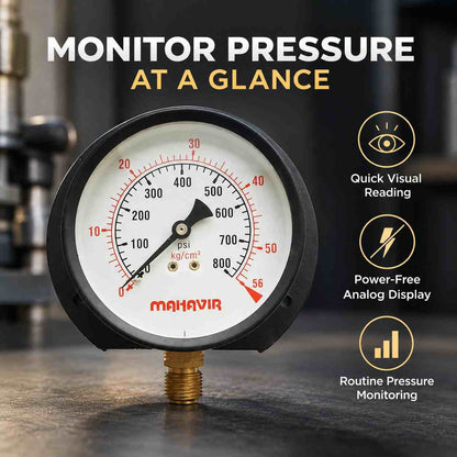Pressure Gauge Industrial Heavy Duty - 4 Inch