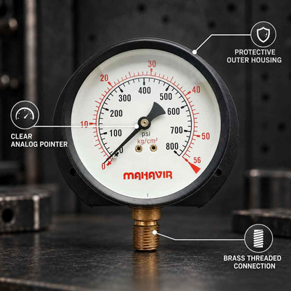 Pressure Gauge Industrial Heavy Duty - 4 Inch