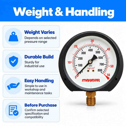 Pressure Gauge Industrial Heavy Duty - 4 Inch