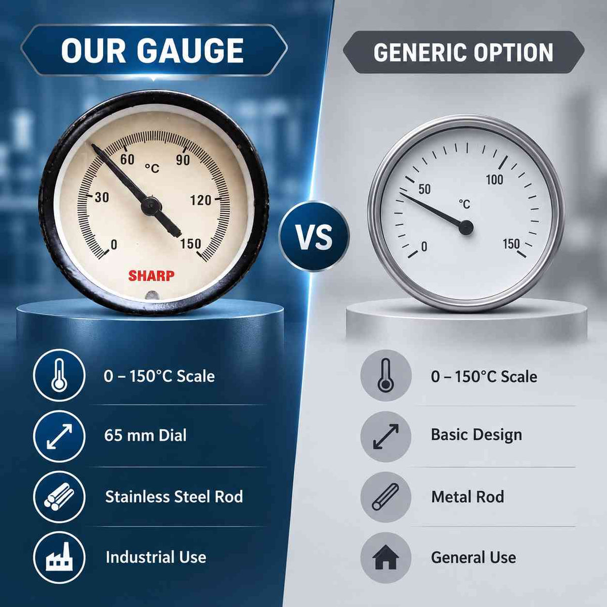 Implemental Pressure gauge-150°C 65mm - 1