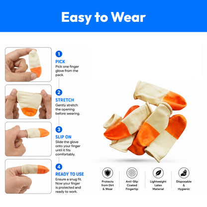 Protective Finger Gloves- Pack of 100