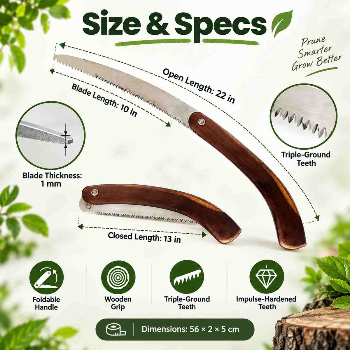 Implemental Pruning tool Cutter Wooden & Foldable Handle (Aari) - 1