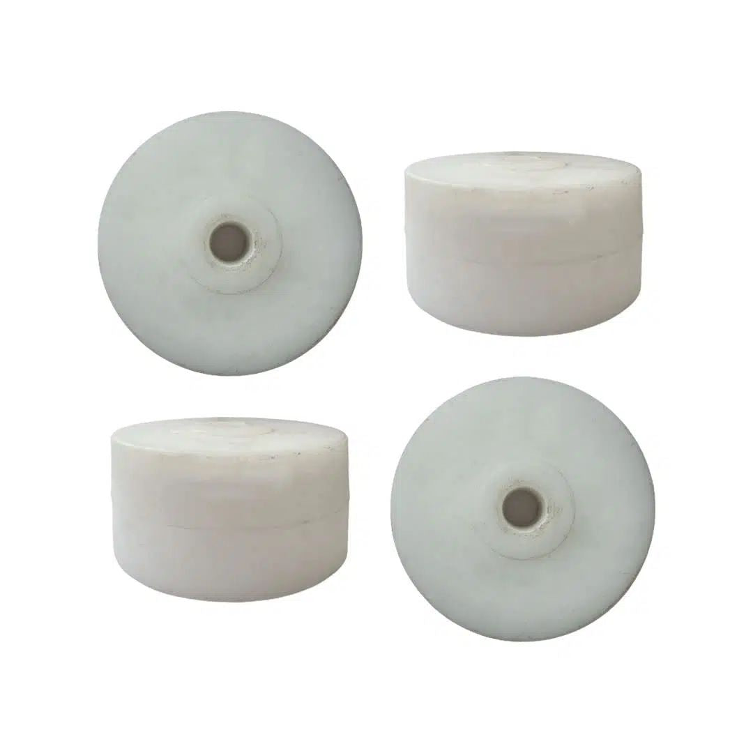 Nylon Roller Wheel, 4" x 2" Round Pulley Caster for Small Flat Car-(Pack of 4)