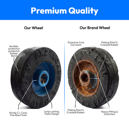 Rubber Bonded C.I Wheel Without Bearing For 6205