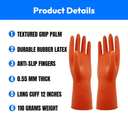 Rubber Hand Gloves 10inch