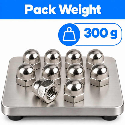 S.S Dome Nut Cap Nut 3x8 (Set of 10pcs)