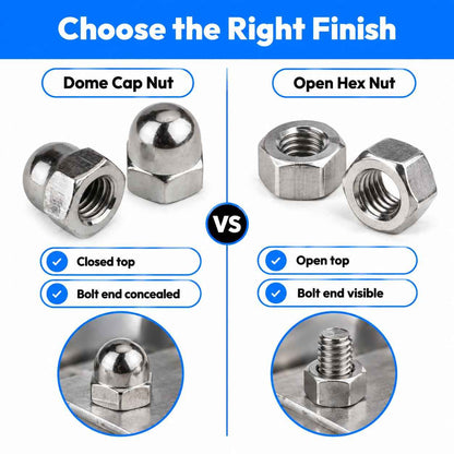 S.S Dome Nut Cap Nut 3x8 (Set of 10pcs)
