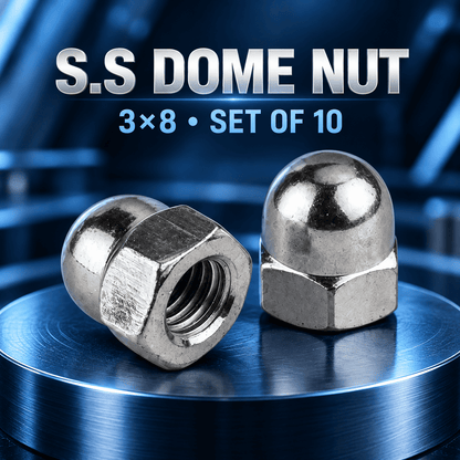 S.S Dome Nut Cap Nut 3x8 (Set of 10pcs)