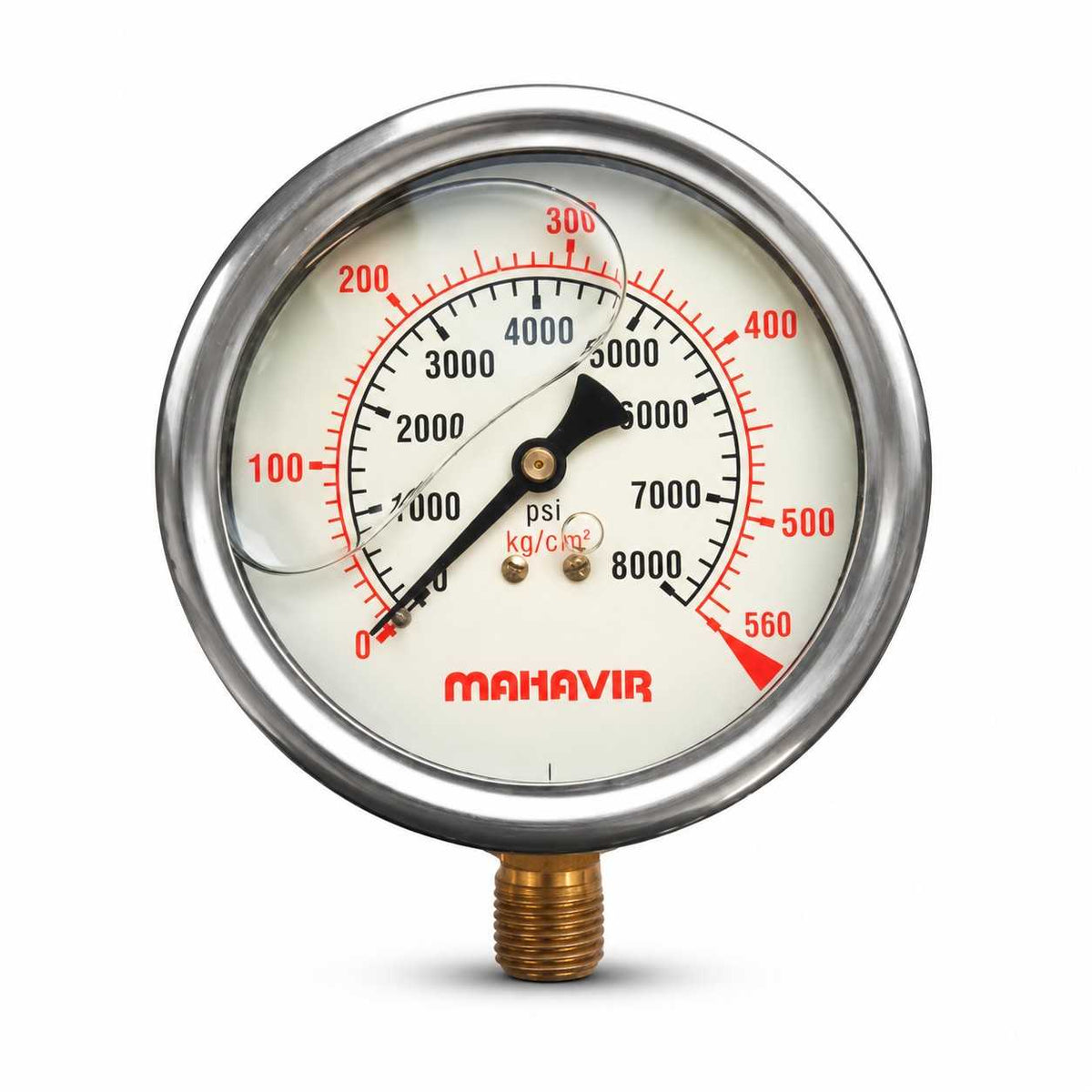 SS Ammoina Glycerin Filled Pressure Gauge