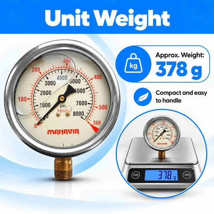 SS Ammoina Glycerin Filled Pressure Gauge