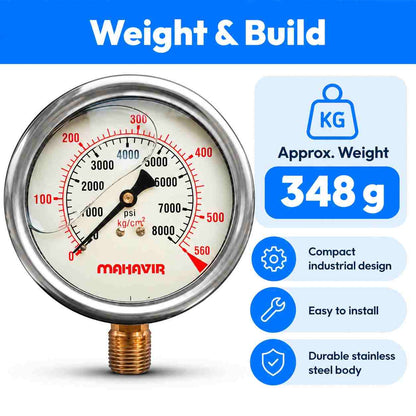 SS Glycerin Filled Pressure Gauge